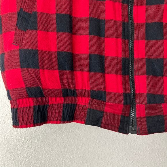 Vintage Ozark Trail buffalo plaid vest Flannel full zip pockets 90s outdoor M - Picture 5 of 12